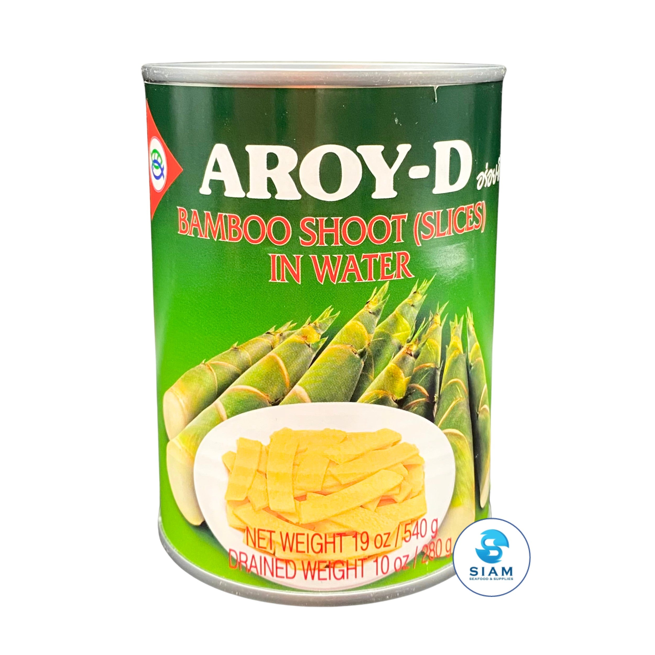 Aroy-D Bamboo Shoot (Slices) in Water - Aroy-D (Drain wt 10 oz- Net wt 19 oz) หน่อไม้กระป๋อง แบบแผ่น อร่อยดี