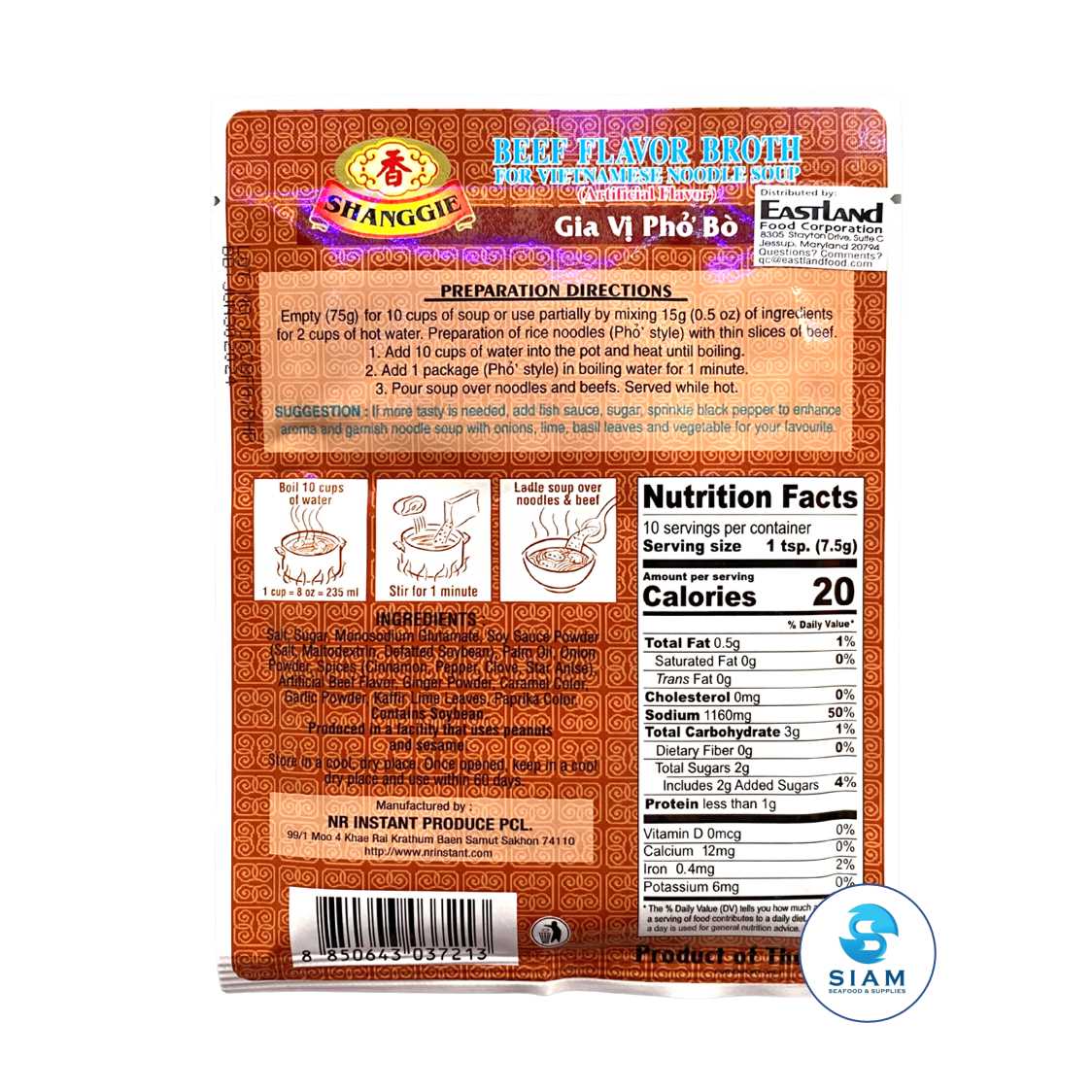 Beef Flavor Broth for Vietnamese Noodle Soup (Pho), Gia Vi Pho Bo - Shanggie (2.7 oz-Net Wt 3.1 oz) ?????????????????????????????? (???) ??????? ??shippable Shanggie