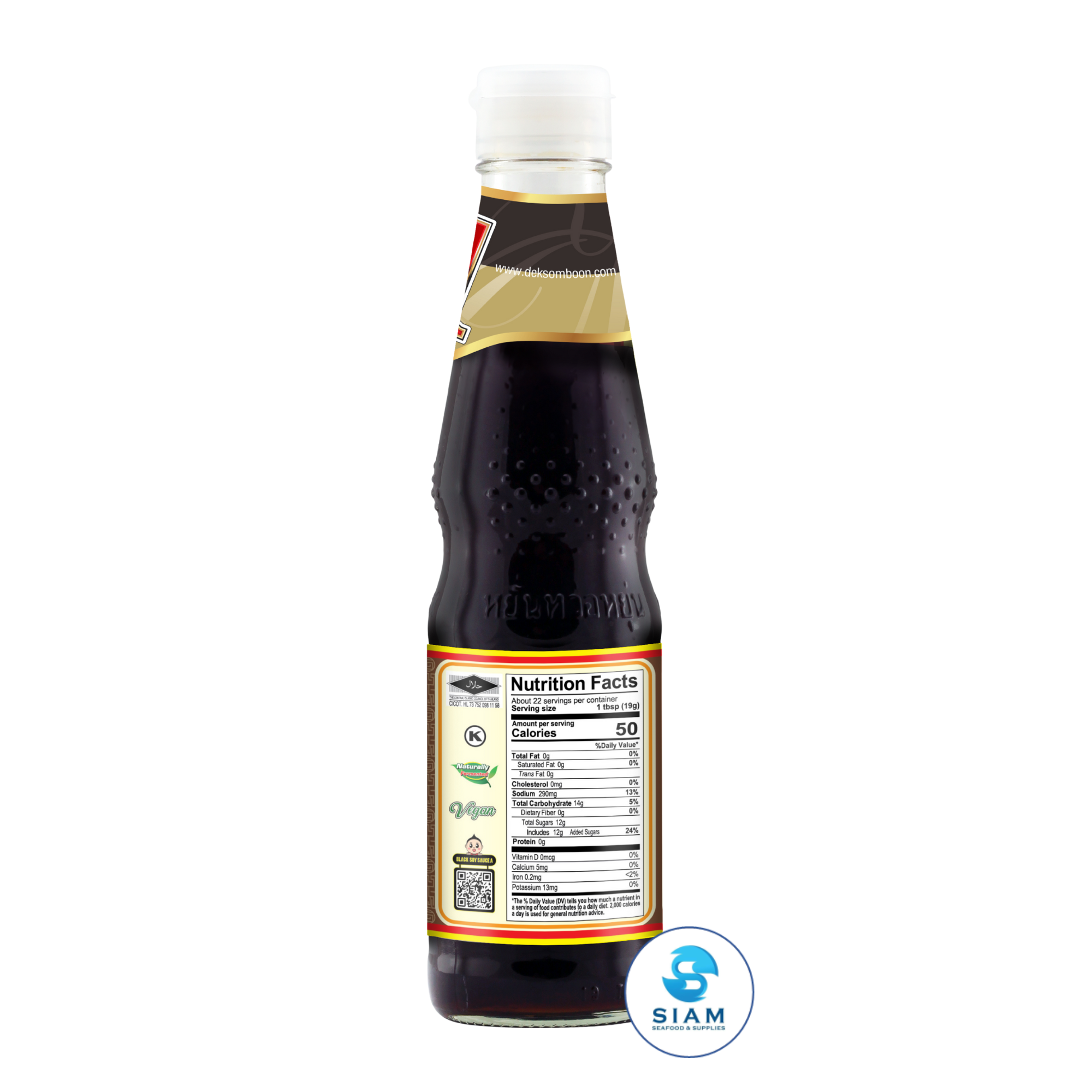 DEK SOM BOON Black Soy Sauce A 420g, Vegan (14.82 oz) āļāļĩāļāļīāđāļ§āļāļģāļŠāļđāļāļĢ 1 āļāļĢāļēāđāļāđāļāļŠāļĄāļāļđāļĢāļāđ
