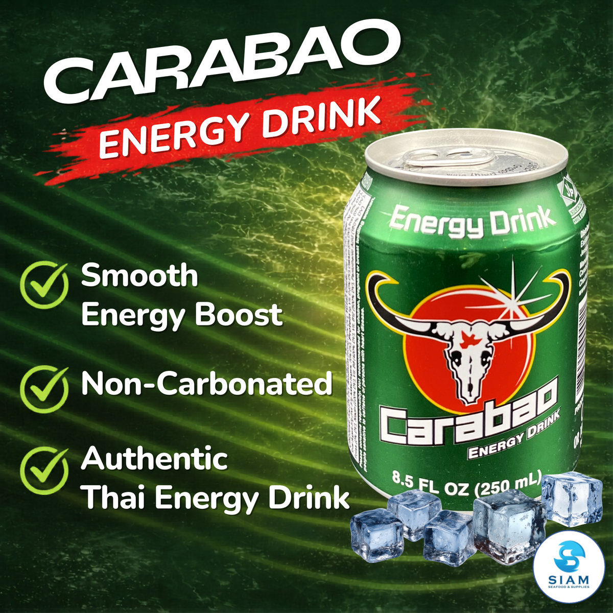 Carabao Energy Drink (8.5 oz) เครื่องดื่มให้พลังงาน คาราบาว