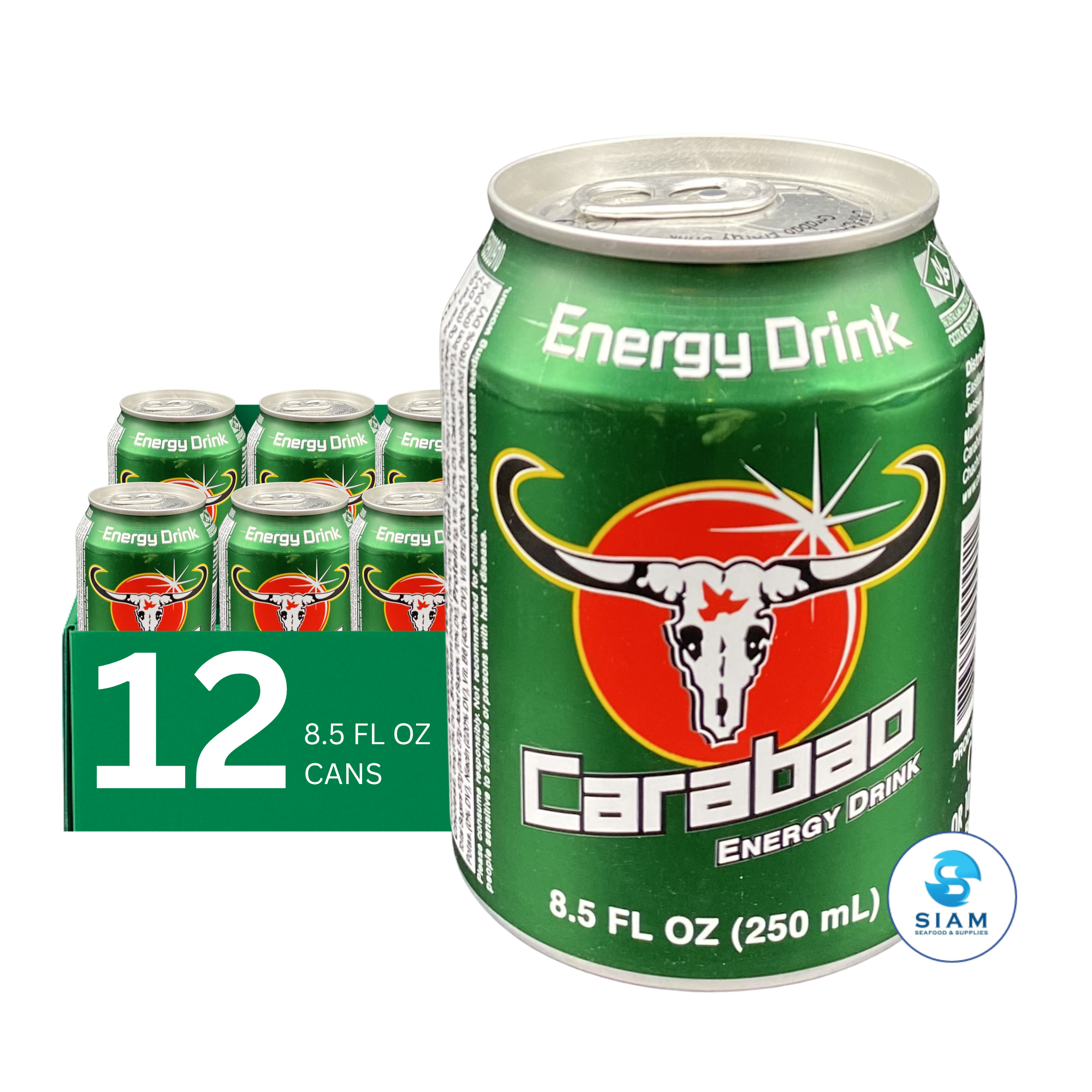 (12-Pack) Carabao Energy Drink (8.5 oz) เครื่องดื่มให้พลังงาน คาราบาว