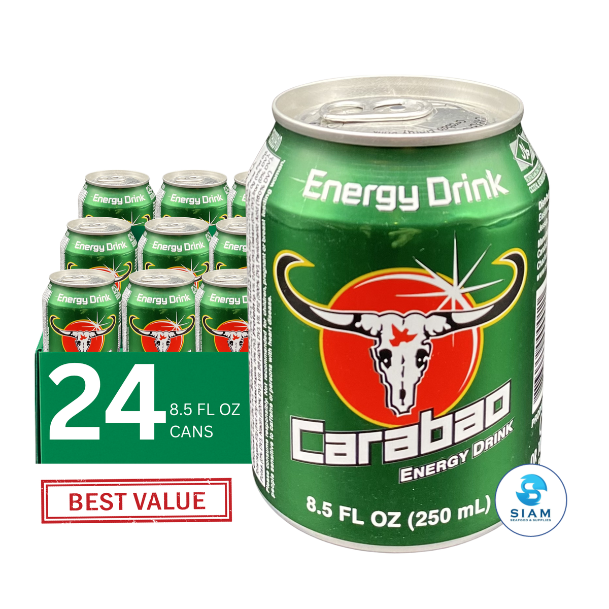 Carabao Energy Drink (8.5 oz) เครื่องดื่มให้พลังงาน คาราบาว