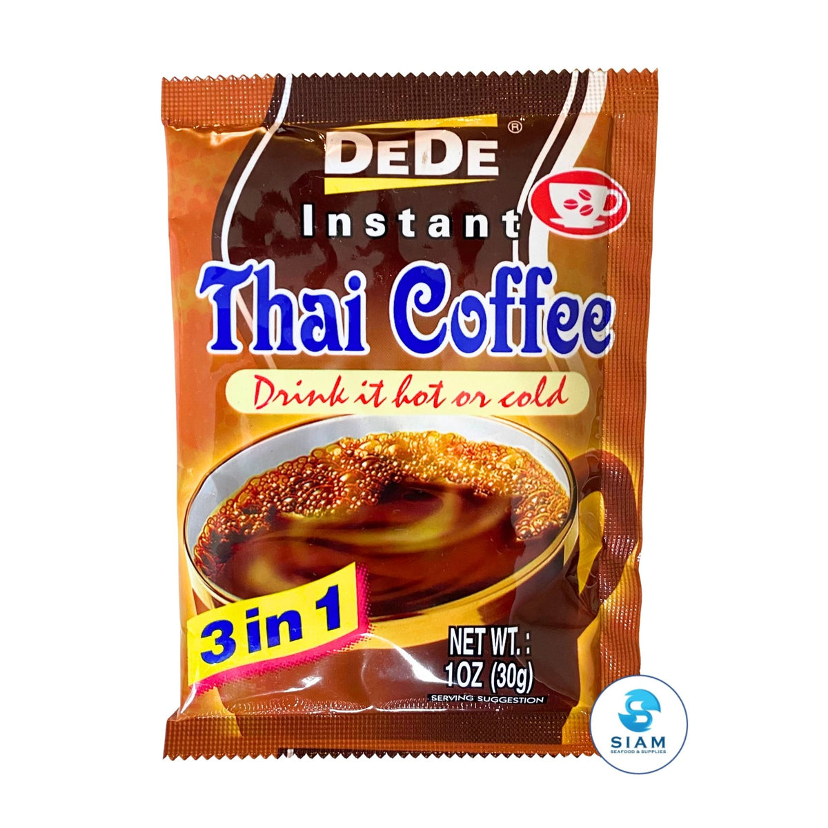 DeDe Instant Thai Coffee (12 packets-10 oz) กาแฟไทยปรุงสำเร็จ ตราดีดี