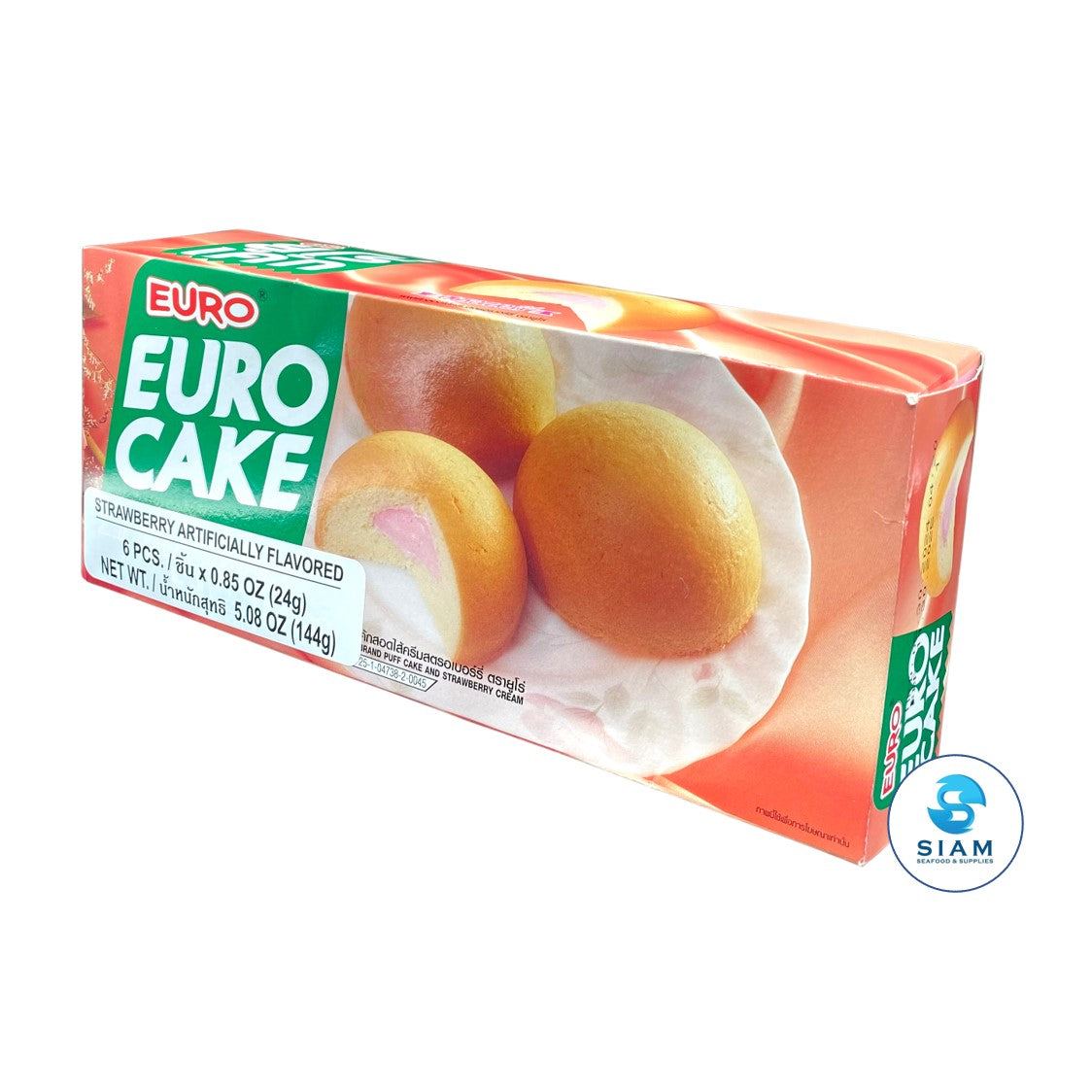 Euro Puff Cake and Strawberry Cream (6 packs-5.08 oz) āļĒāļđāđāļĢāđ āļāļąāļāđāļāđāļāļŠāļāļāđāļŠāđāļāļĢāļĩāļĄāļŠāļāļĢāļāđāļāļāļĢāđāļĢāļĩāđ