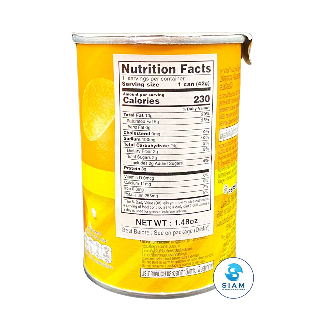 Lay's Stax Potato Chips Original Flavor (2.3 oz) มันฝรั่งเลย์ รสออริจินัล