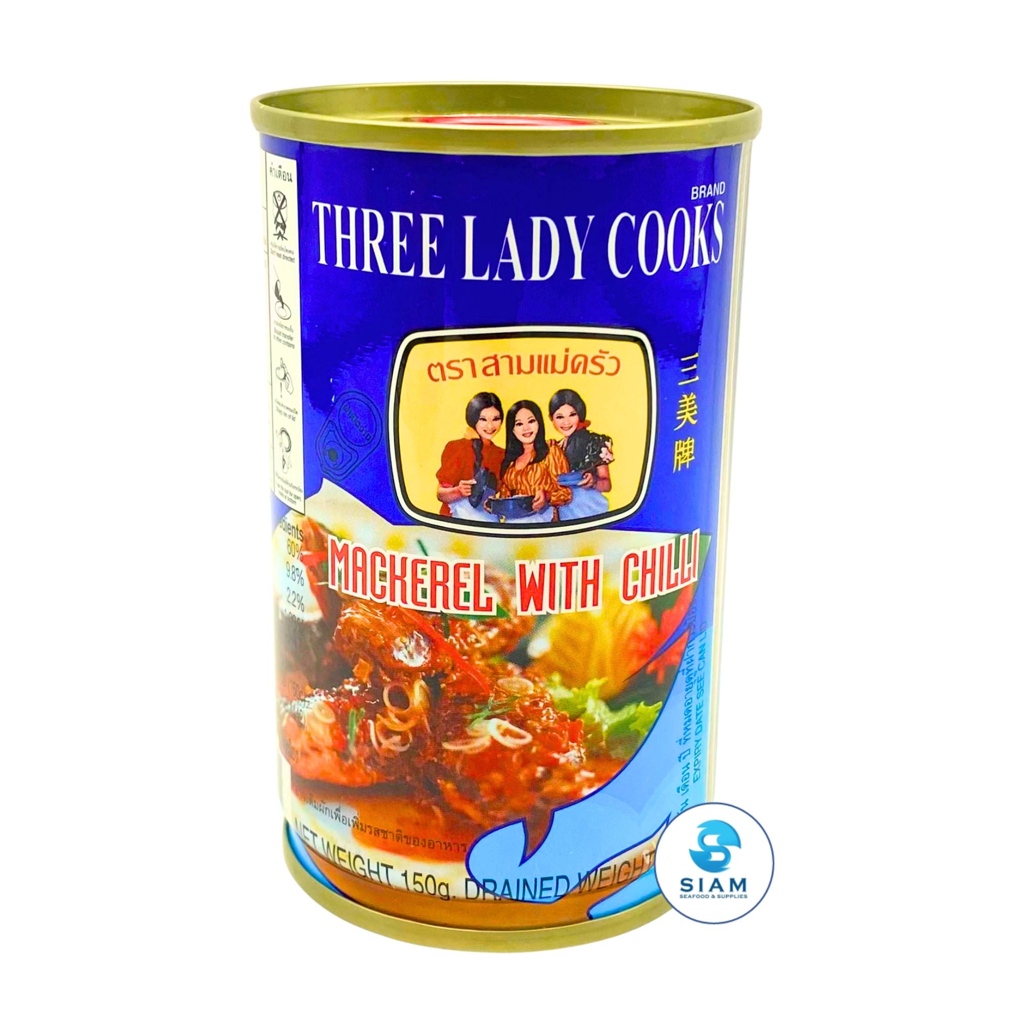 Three Lady Cooks Mackerel in Chili (5.3 oz) ปลาแมกเคอเรลราดพริก ตราสามแม่ครัว