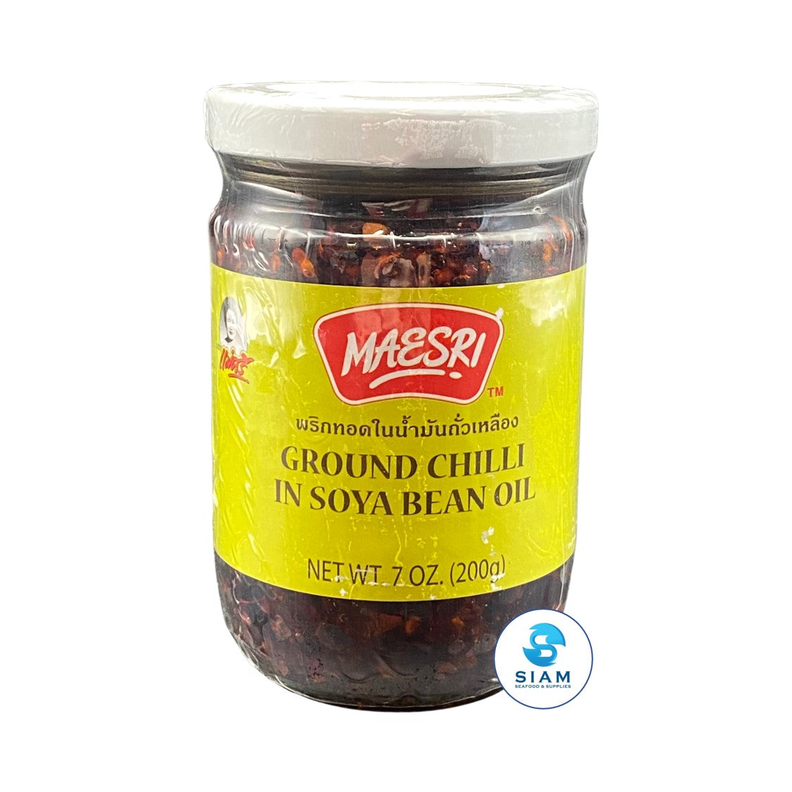 MaeSri Ground Chili in Soya Bean Oil (7 oz) āļāļĢāļīāļāļāļāļāđāļāļāđāļģāļĄāļąāļāļāļąāđāļ§āđāļŦāļĨāļ·āļāļ āđāļĄāđāļĻāļĢāļĩ