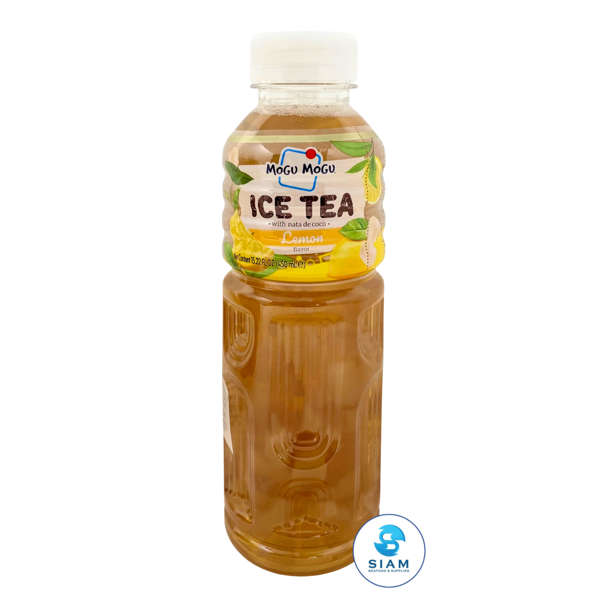 Mogu Mogu Lemon Flavored Ice Tea with Nata de Coco 450 mL (15.22 oz) โมกุ โมกุ ชามะนาวผสมวุ้นมะพร้าว