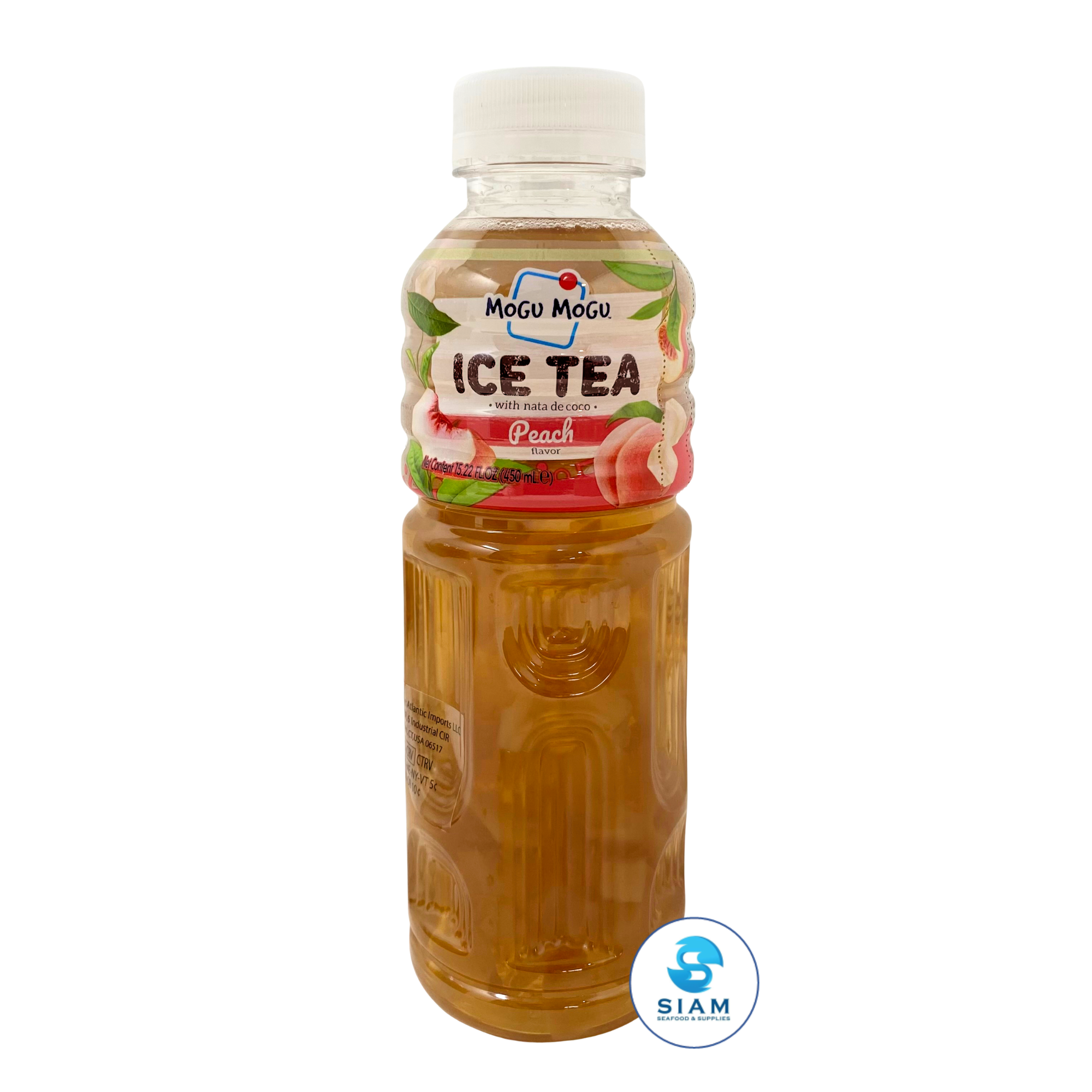 Mogu Mogu Peach Flavored Ice Tea with Nata de Coco 450 mL (15.22 oz) โมกุ โมกุ ชาพีชผสมวุ้นมะพร้าว