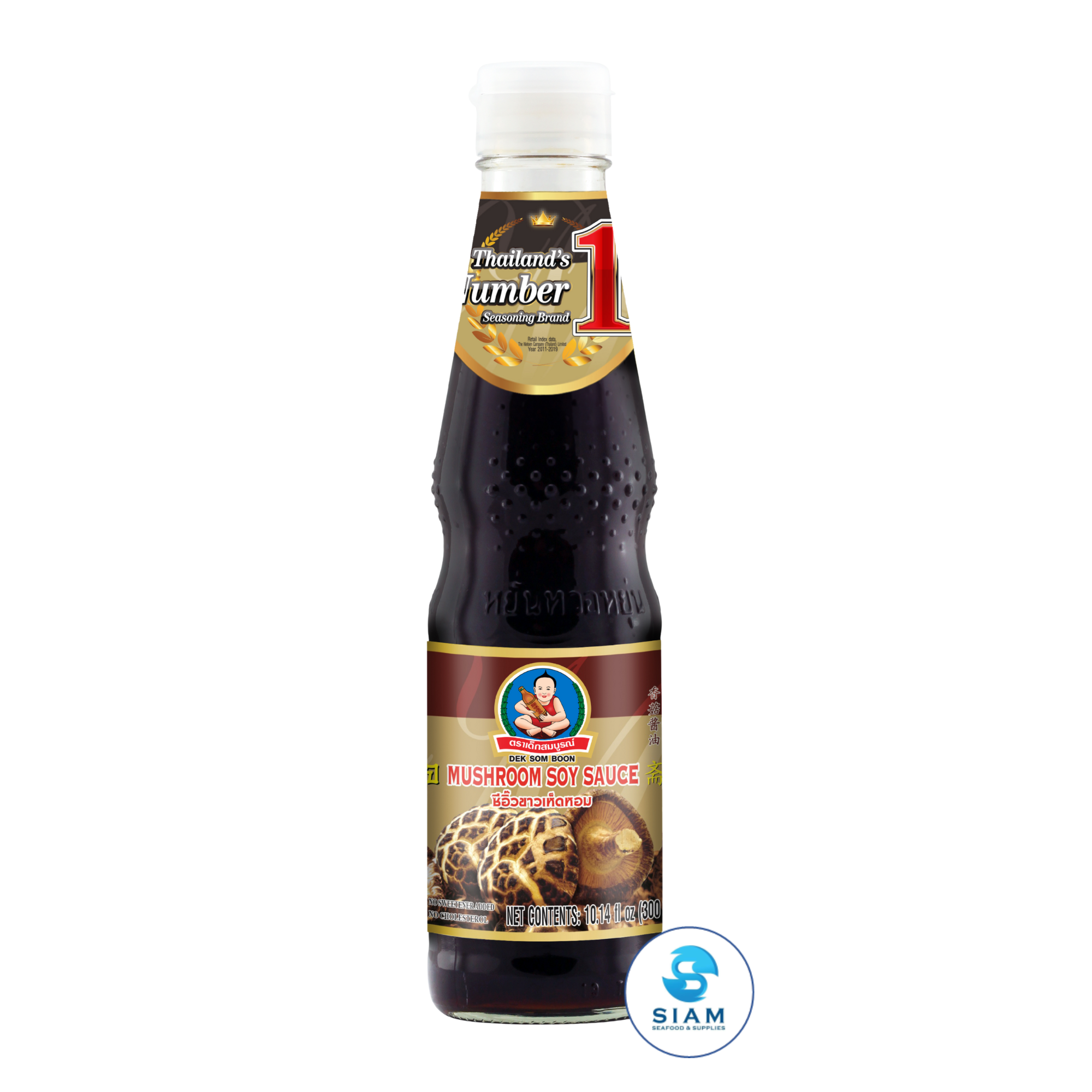 DEK SOM BOON Mushroom Soy Sauce 300ml, Vegan (10.14 fl oz) āļāļĩāļāļīāđāļ§āļāļēāļ§āđāļŦāđāļāļŦāļāļĄ āļāļĢāļēāđāļāđāļāļŠāļĄāļāļđāļĢāļāđ