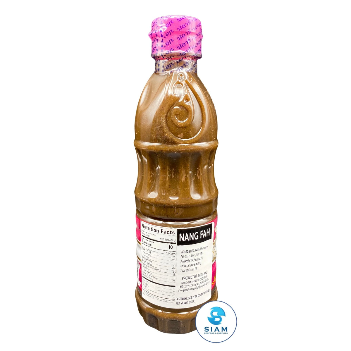 Nang Fah Fermented Fish Sauce (Plara), Pink Cap (13.52 oz) น้ำปลาร้านางฟ้า ฝาชมพู (สูตรโหน่งเข้มข้นพิเศษ)