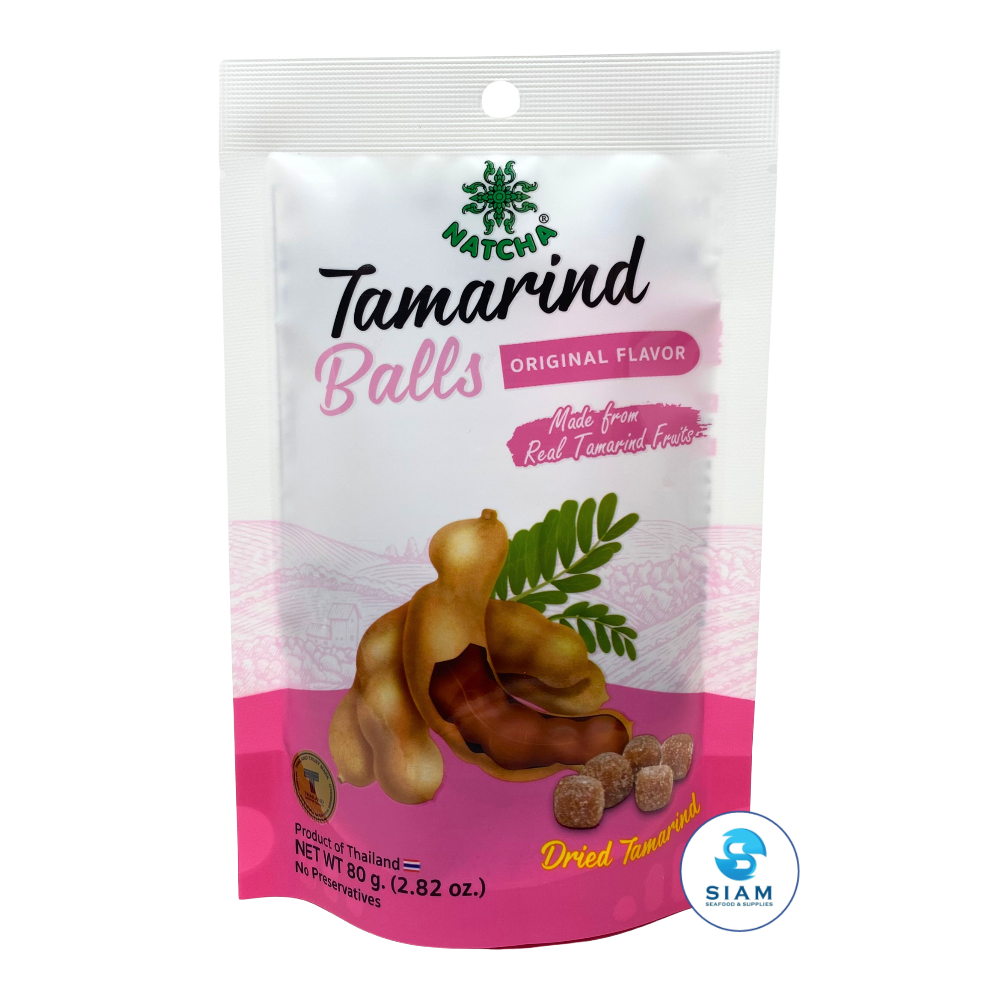 Natcha Thai Tamarind Balls, Original Flavor (2.82 oz) มะขามเคี้ยวหนึบนัชชา รสออริจินัล