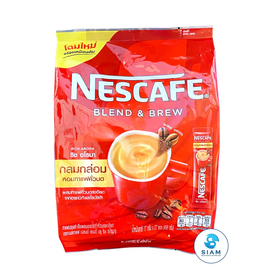 Nescafe Instant Coffee 3-in-1 Rich Aroma (Pack of 27 packets, 16.2 oz) āļāļēāđāļāļāļĢāļļāļāļŠāļģāđāļĢāđāļ āļĢāļīāļ āļāđāļĢāļĄāļē āđāļāļŠāļāļēāđāļ