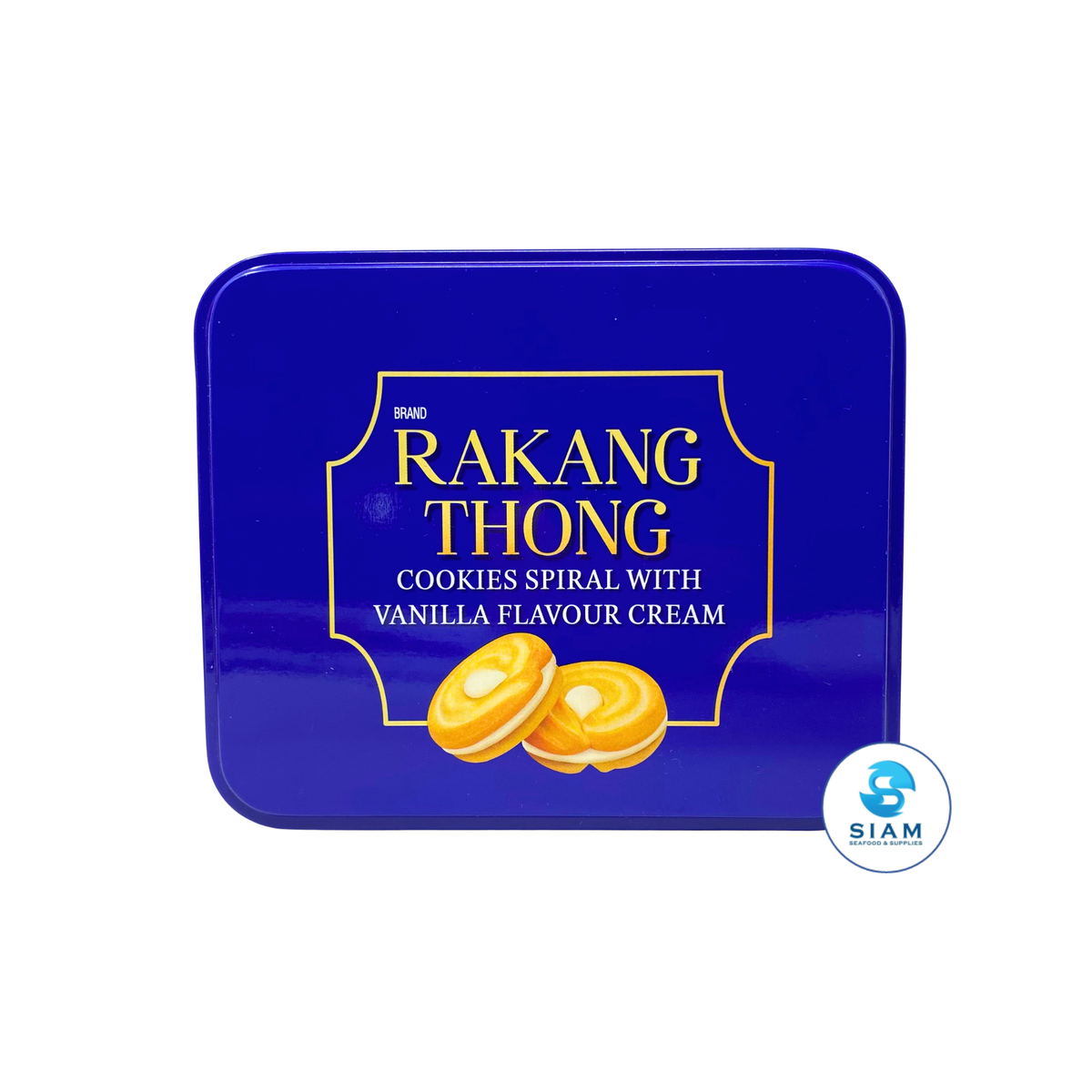Rakang Thong Brand Cookies Spiral with Vanilla Flavor Cream (14.1 oz) คุ้กกี้ก้นหอยสอดไส้ครีมกลิ่นวานิลลา ตราระฆังทอง
