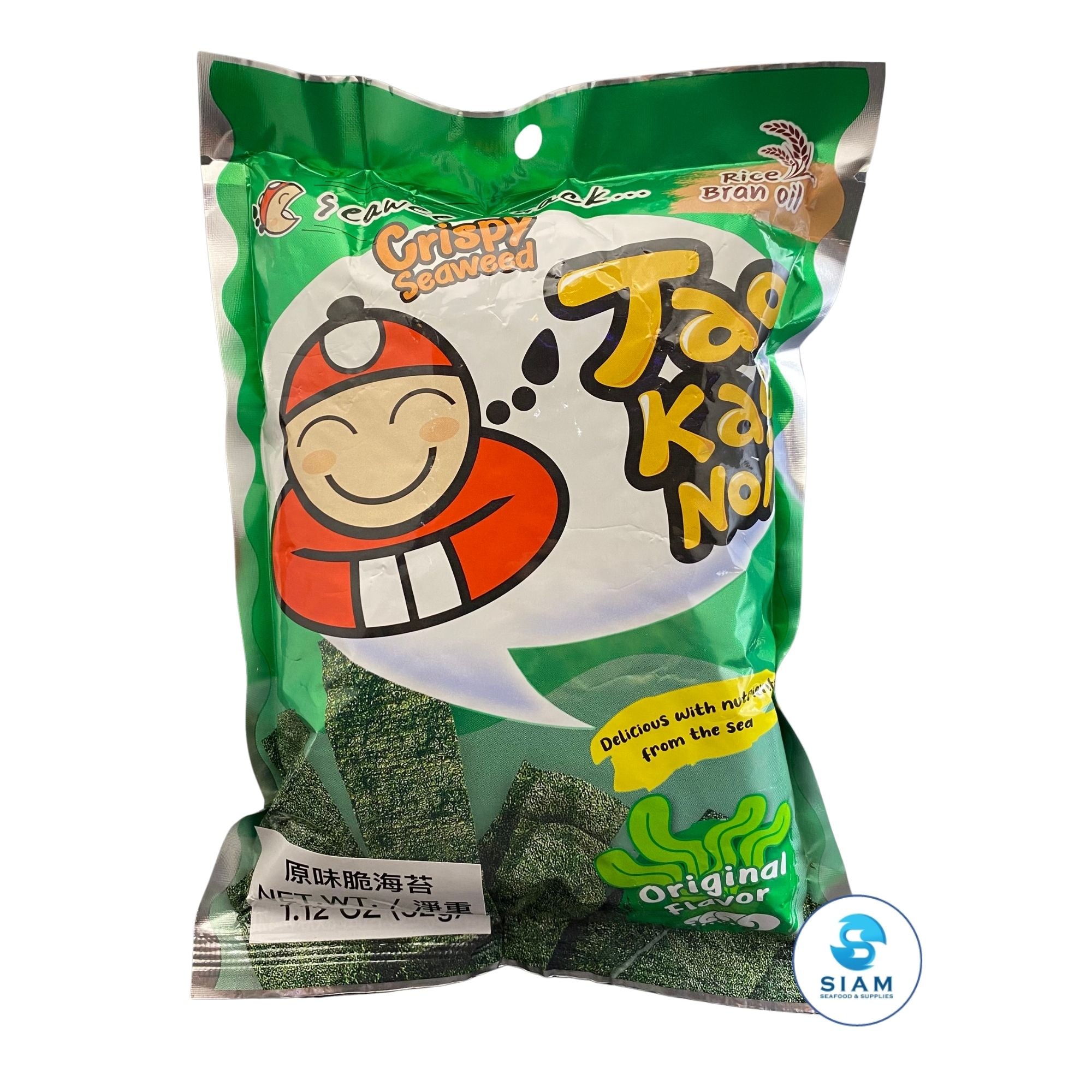 Tao Kae Noi Crispy Seaweed Snack, Original Flavor (1.12 oz) สาหร่ายทอดเถ้าแก่น้อย รสดั้งเดิม