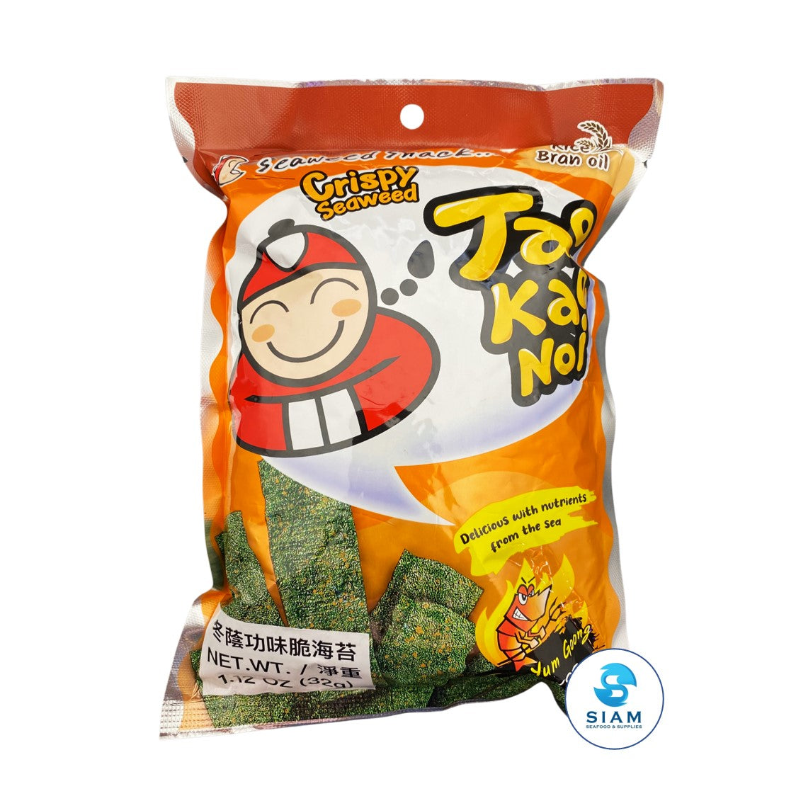 Tao Kae Noi Crispy Seaweed Snack, Tom Yum Goong Flavor (1.1 oz) สาหร่ายทอดเถ้าแก่น้อย รสต้มยำกุ้ง