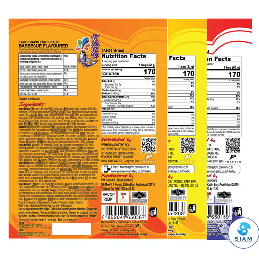 (3-Flavor Pack) Taro Thai Fish Snack 52g (1.8 oz) ปลาสวรรค์ ตราทาโร (รวม 3 รส)
