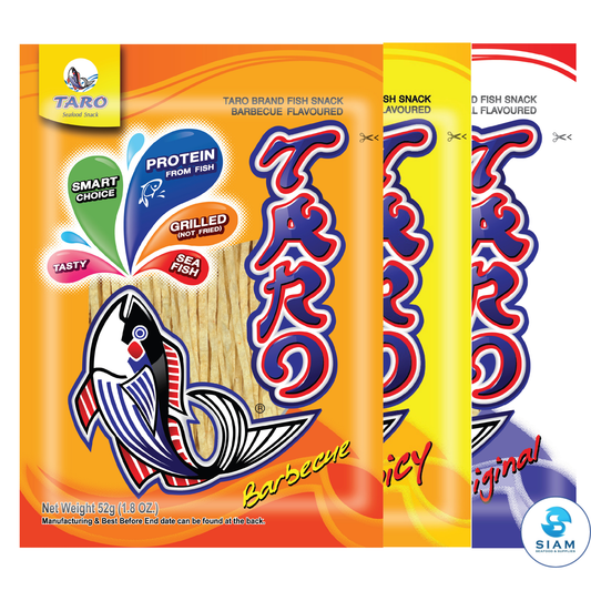 (3-Flavor Pack) Taro Thai Fish Snack 52g (1.8 oz) ปลาสวรรค์ ตราทาโร (รวม 3 รส)