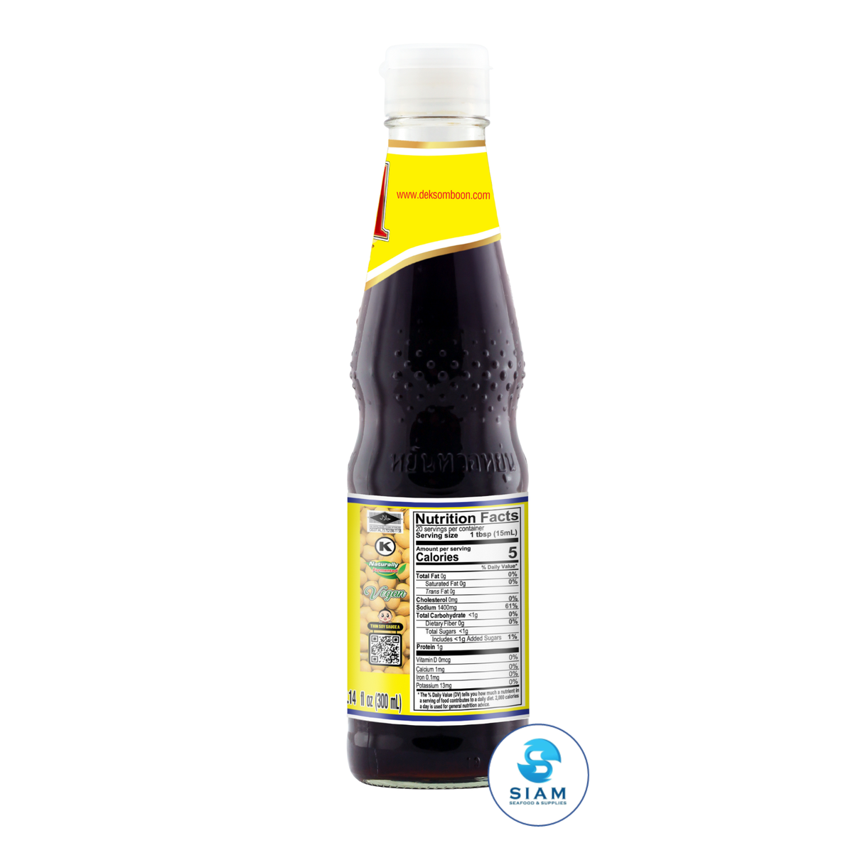 DEK SOM BOON Thin Soy Sauce A 300ml, Vegan (10.14 fl oz) ซีอิ้วขาวสูตร 1 ตราเด็กสมบูรณ์
