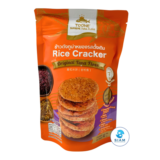 TOONE Thai Jasmine Rice Cracker with Original Tuna Floss (1.4 oz) ข้าวตังทูน่าหยองรสดั้งเดิม ตราทูนเน่