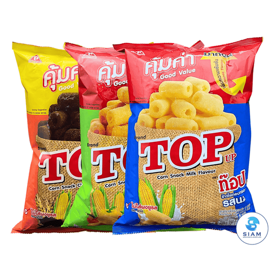 (3-Flavors Pack) Top Up Corn Snack (2.65 oz) ข้าวโพดอบกรอบ ตราท๊อปอัพ (รวม 3 รส)