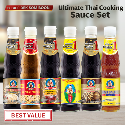 (6-Pack) DEK SOM BOON Ultimate Thai Cooking Sauce Set ชุดประหยัดคู่ครัว เด็กสมบูรณ์