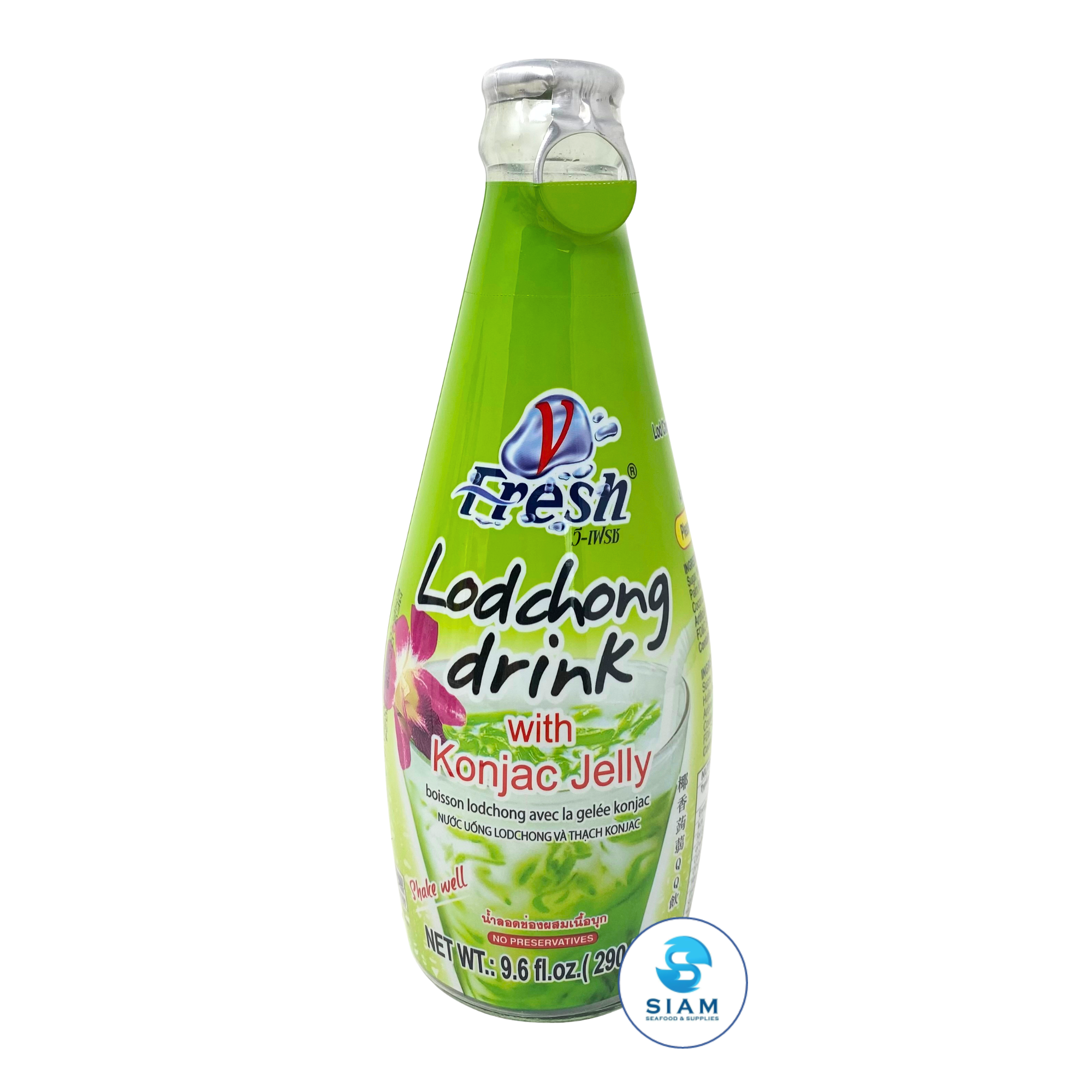 V-Fresh Lod Chong Drink with Conjac Jelly (9.6 oz) น้ำลอดช่องผสมเนื้อบุก วีเฟรช