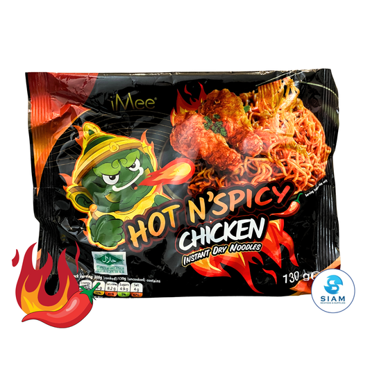 iMee Thai Instant Dry Noodles Hot 'N' Spicy Chicken Flavor (4.58 oz) ก๋วยเตี๋ยวกึ่งสำเร็จรูปแบบแห้ง รสไก่สูตรเผ็ด