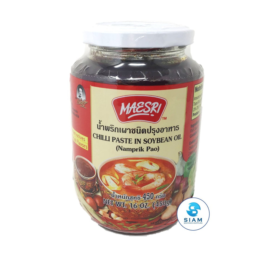 Chili paste in soy bean oil maesri (16 wt 24.7 oz) น้ำพริกเผา