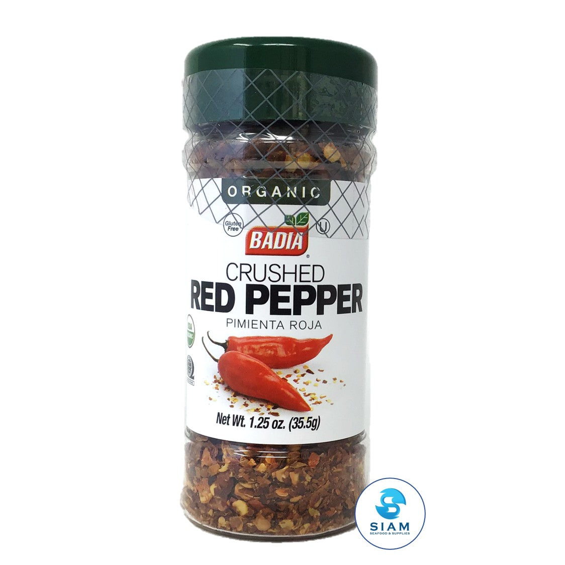 Crushed Red Pepper, Organic & Gluten Free - Badia (1.25 oz-Net Wt 2.7 oz) shippable Badia