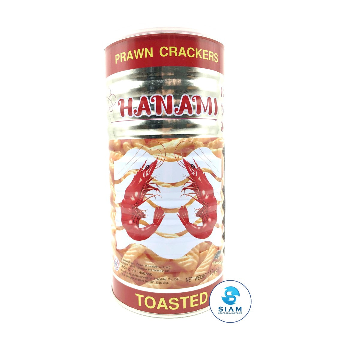 Prawn Crackers - Hanami (3.87 Oz-Vol Wt 10 Oz) ข้าวเกรียบกุ้งฮานามิ แบบกระป๋อง shippable Hanami