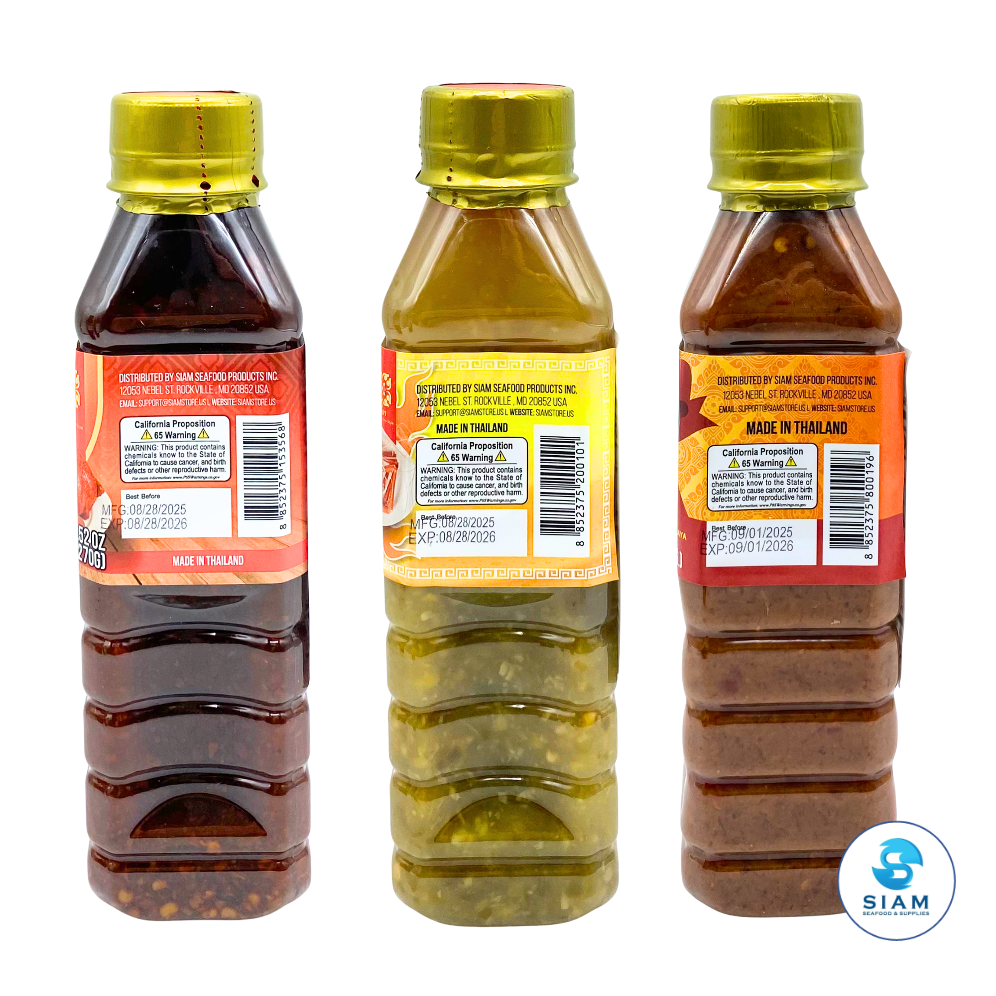 (3-Flavor Pack) Kanlaya Signature Thai Dipping Sauces 9.52 oz (270 g) น้ำจิ้มแจ่ว+น้ำจิ้มซีฟู้ด+น้ำพริกกะปิกุ้ง ตรากัลยา