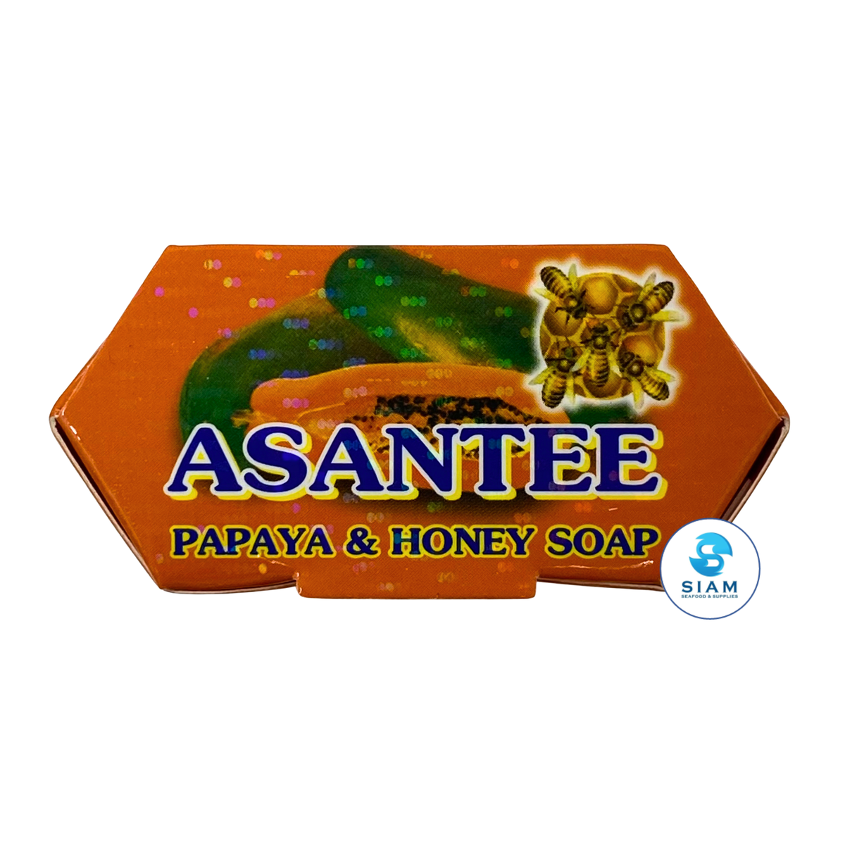 (6-Pack) Asantee Papaya & Honey Soap 125g (4.41 oz) สบู่เอแซนเต้ สบู่มะละกอ ผสมน้ำผึ้ง