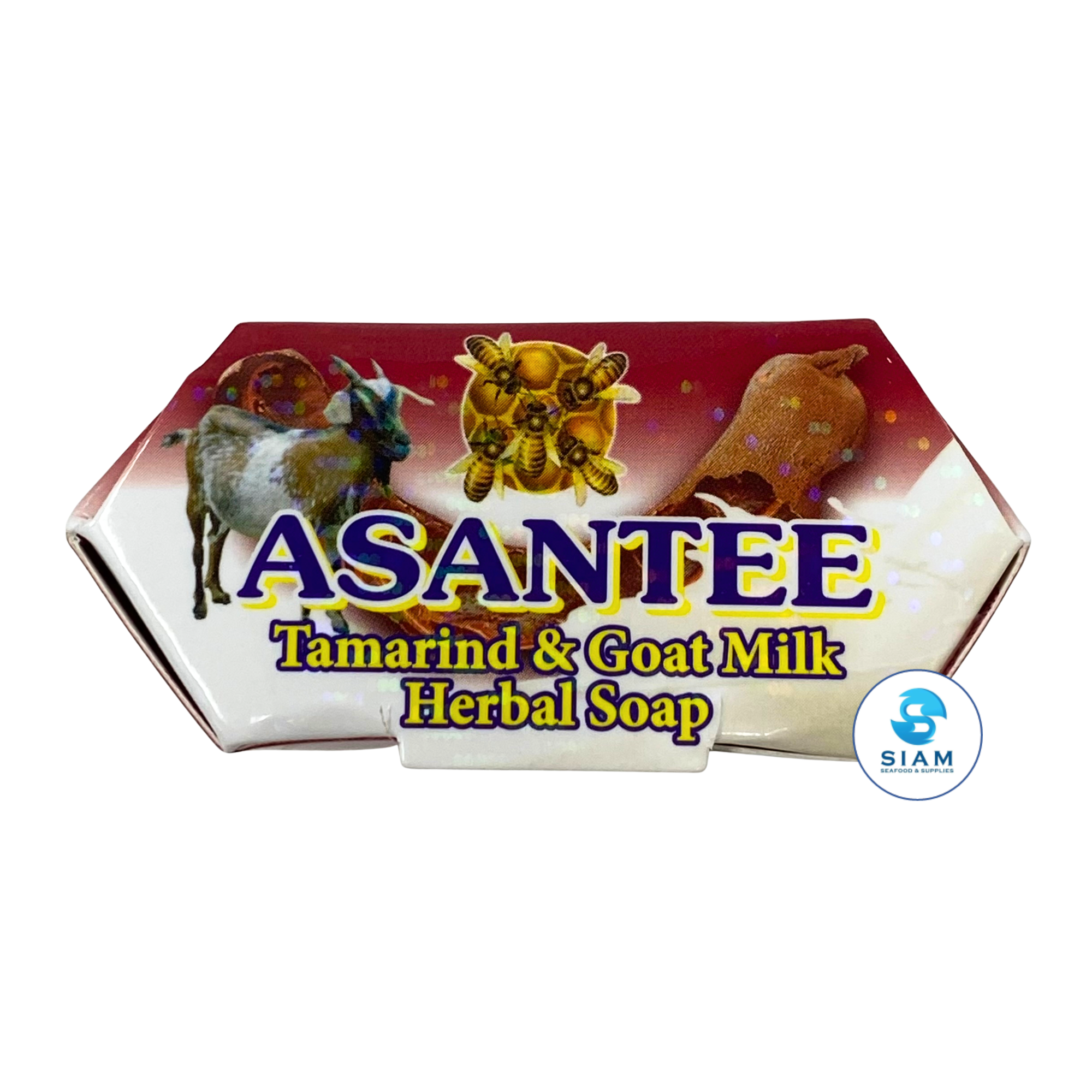 (6-Pack) Asantee Tamarind & Goat Milk Herbal Soap 125g (4.41 oz) สบู่เอแซนเต้ สบู่สมุนไพรมะขามผสมนมแพะ