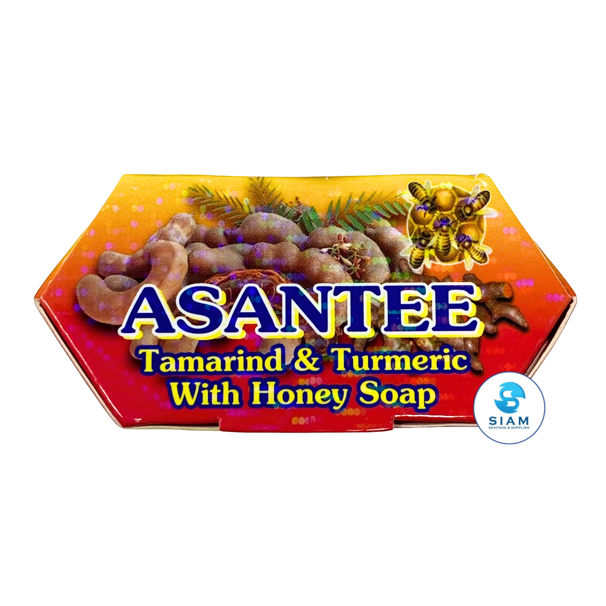 (6-Pack) Asantee Tamarind & Turmeric with Honey Soap 125g (4.41 oz) สบู่เอแซนเต้ สบู่มะขาม ขมิ้นผสมน้ำผึ้ง