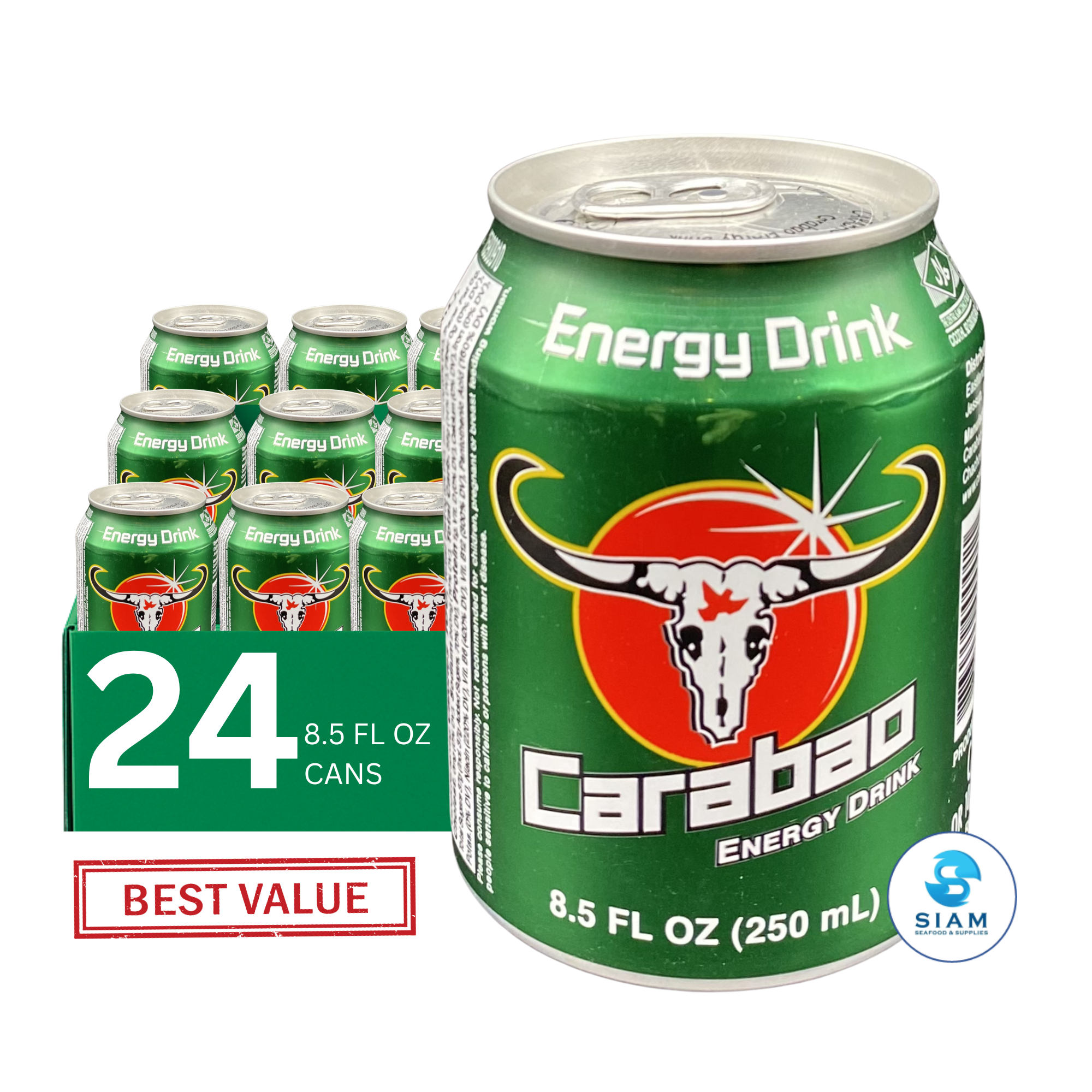 Carabao Energy Drink (8.5 oz) เครื่องดื่มให้พลังงาน คาราบาว