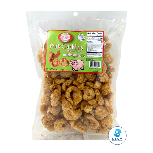 Chef Brand Pork Cracklings (Fried Pork Skin), Original Flavor (6 oz) แคบหมูติดมัน เชฟแบรนด์ รสดั้งเดิม