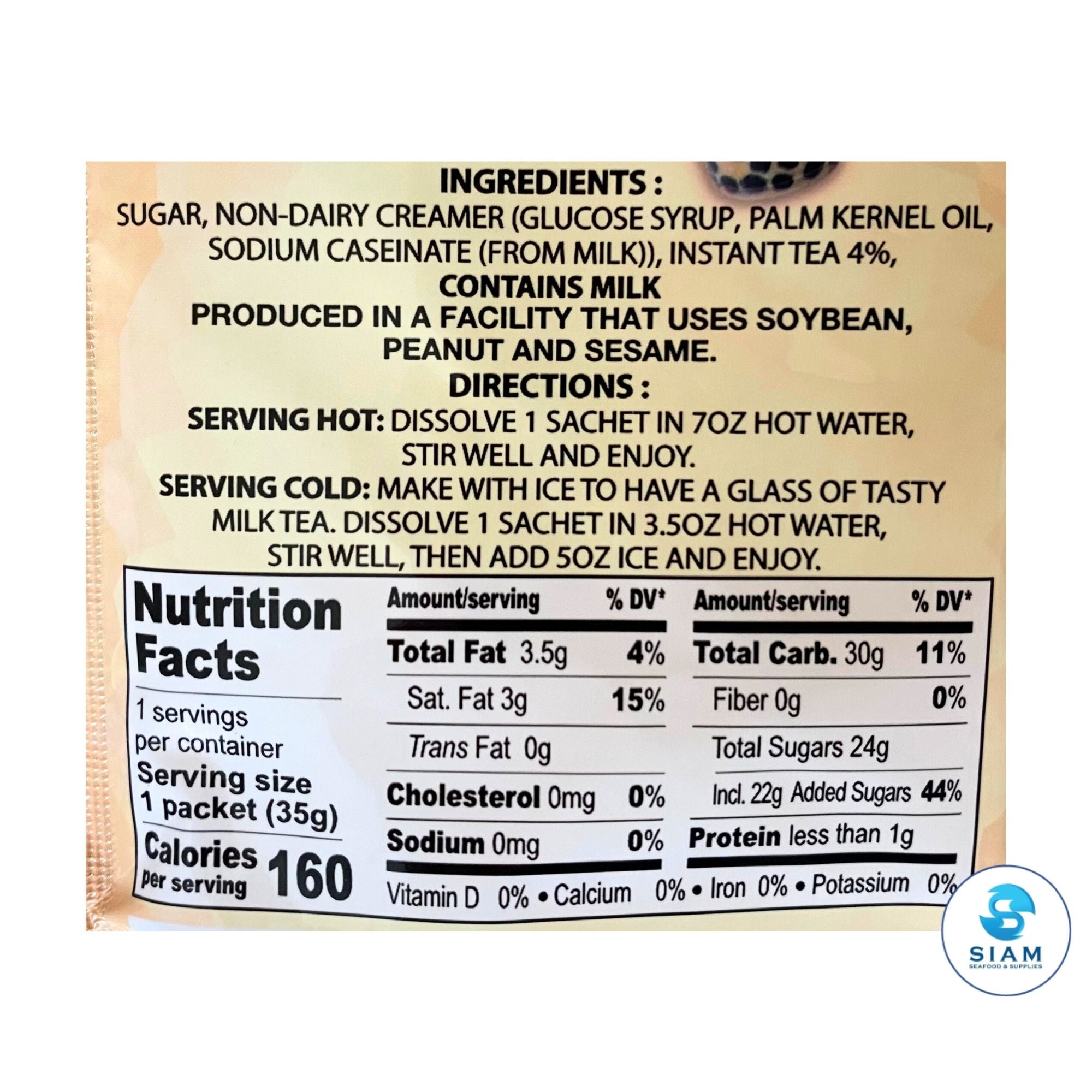 DeDe Instant Boba Milk Tea (12 packets-14.8 oz) ชานมไข่มุกพร้อมชง ตราดีดี