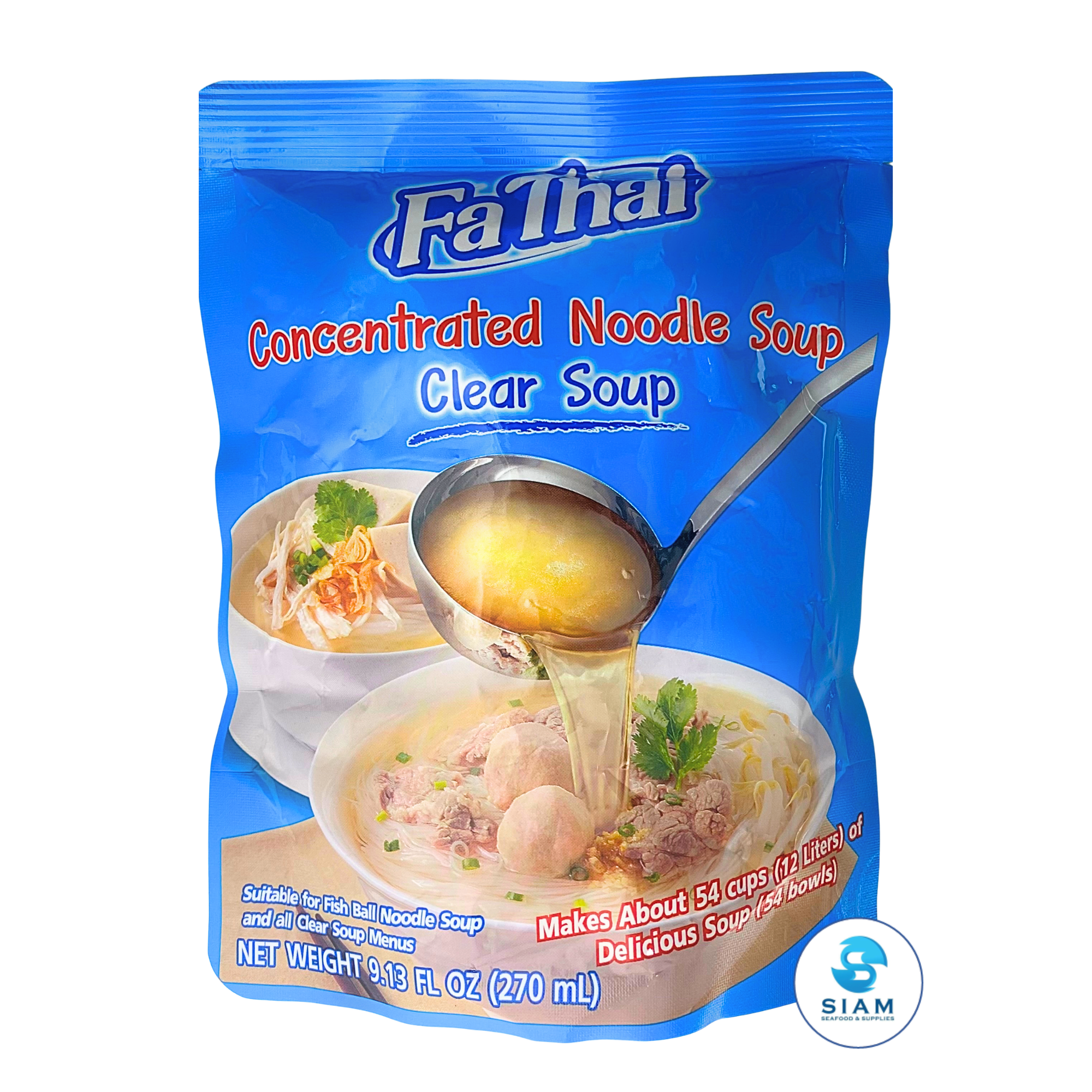 FaThai Concentrated Noodle Soup, Clear Soup (9.13 fl oz) น้ำก๋วยเตี๋ยวสำเร็จรูปเข้มข้น น้ำใส ฟ้าไทย
