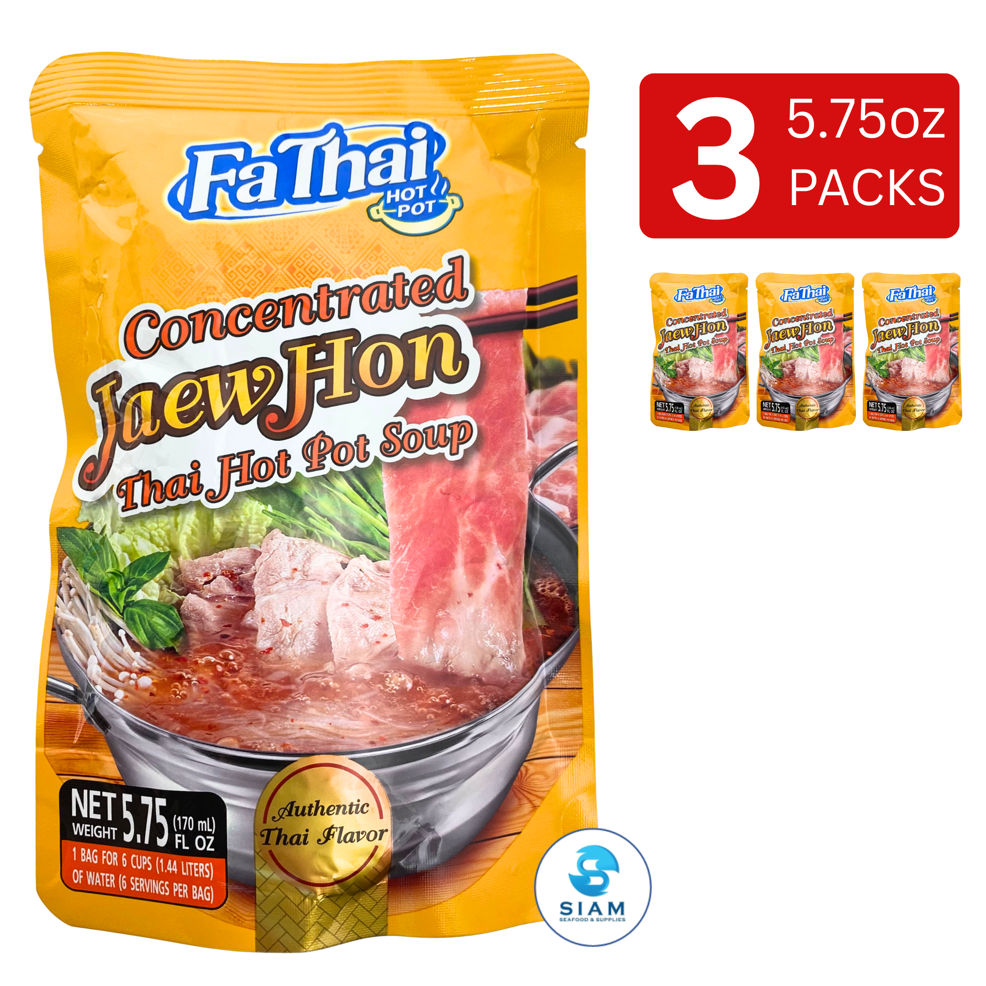 FaThai Concentrated Jaew Hon Thai Hot Pot Soup (5.75 fl oz) น้ำซุปแจ่วฮ้อนเข้มข้นกึ่งสำเร็จรูป ฟ้าไทย