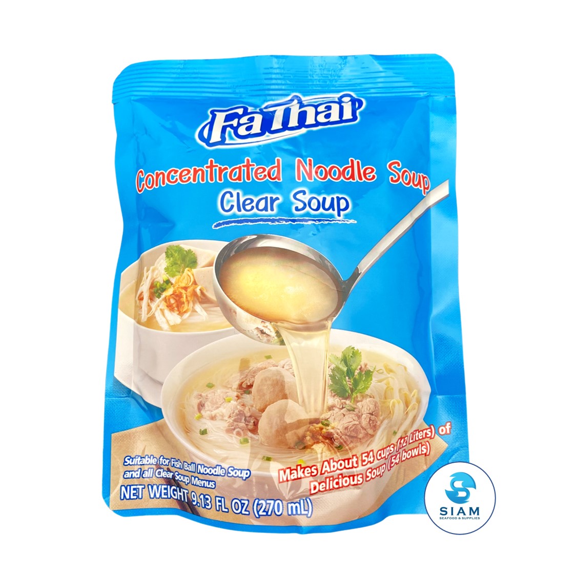 FaThai Concentrated Noodle Soup, Clear Soup (9.13 fl oz) น้ำก๋วยเตี๋ยวสำเร็จรูปเข้มข้น น้ำใส ฟ้าไทย