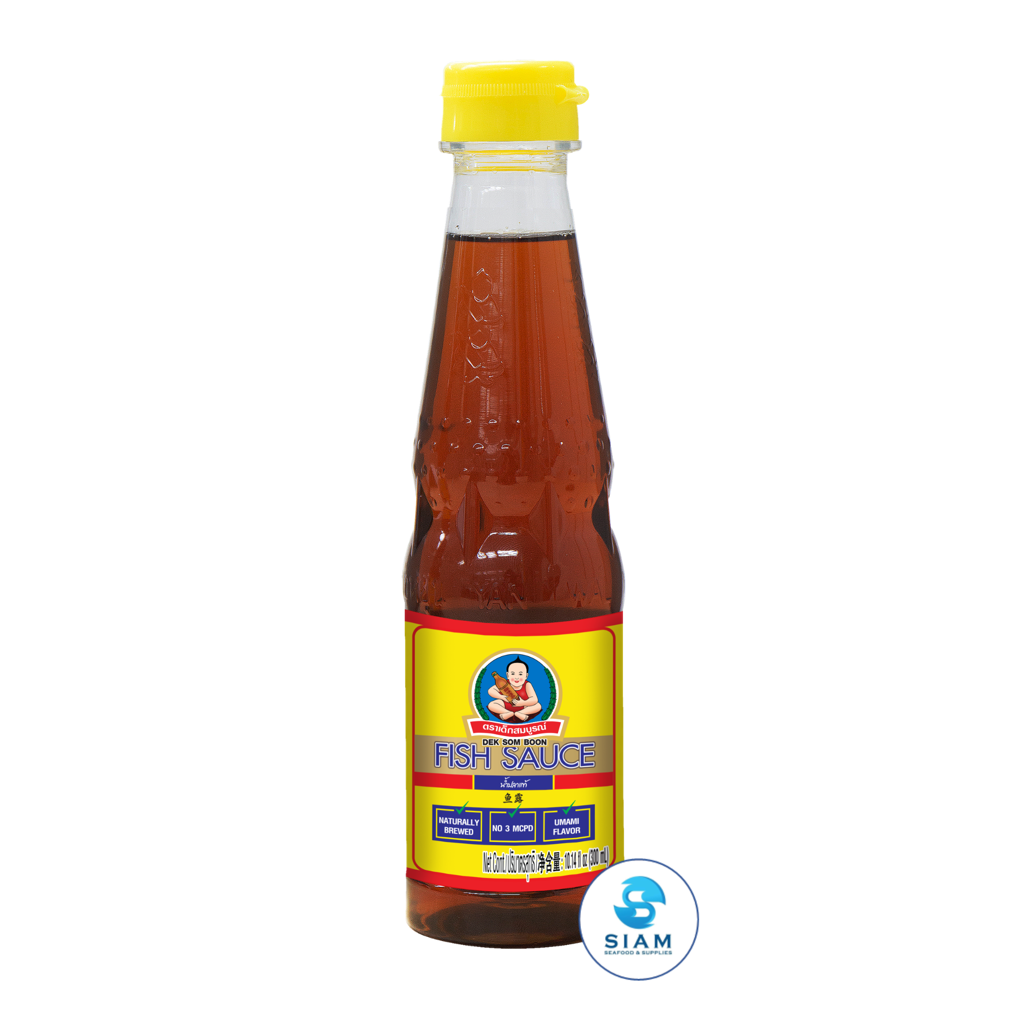 DEK SOM BOON Fish Sauce 300ml, PET Bottle (10.14 fl oz) น้ำปลาแท้ ตราเด็กสมบูรณ์ แบบขวดพลาสติก PET