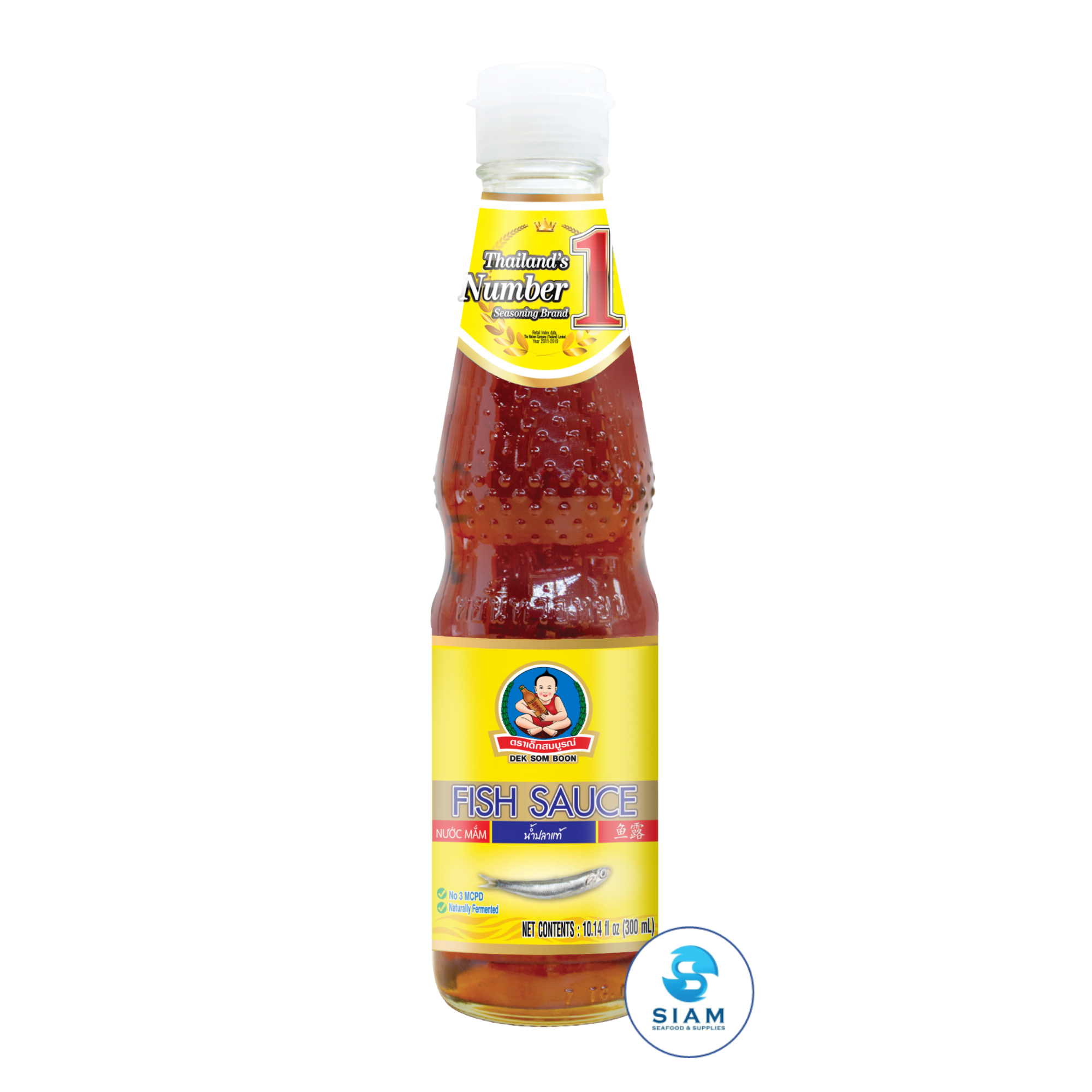 DEK SOM BOON Fish Sauce 300ml (10.14 fl oz) น้ำปลาแท้ ตราเด็กสมบูรณ์