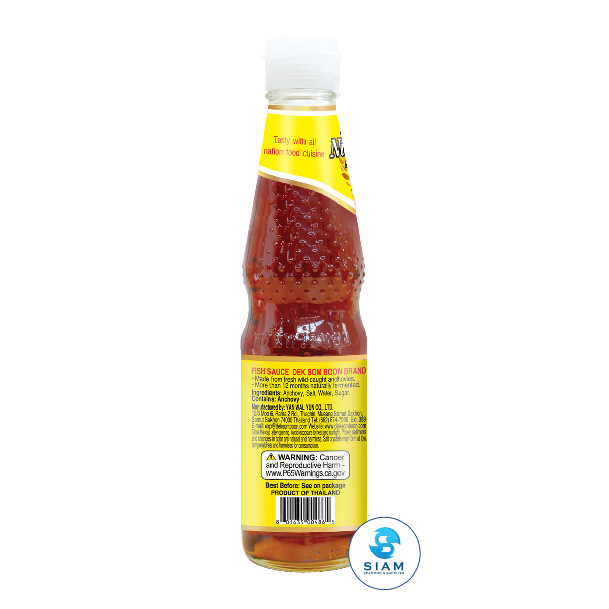 DEK SOM BOON Fish Sauce 300ml (10.14 fl oz) น้ำปลาแท้ ตราเด็กสมบูรณ์