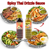 (2-Pack) Kanlaya Spicy Thai Drizzle Sauce - Jaew & Seafood Dipping Sauce (9.52 oz) น้ำจิ้มแจ่วและน้ำจิ้มซีฟู้ด ตรากัลยา