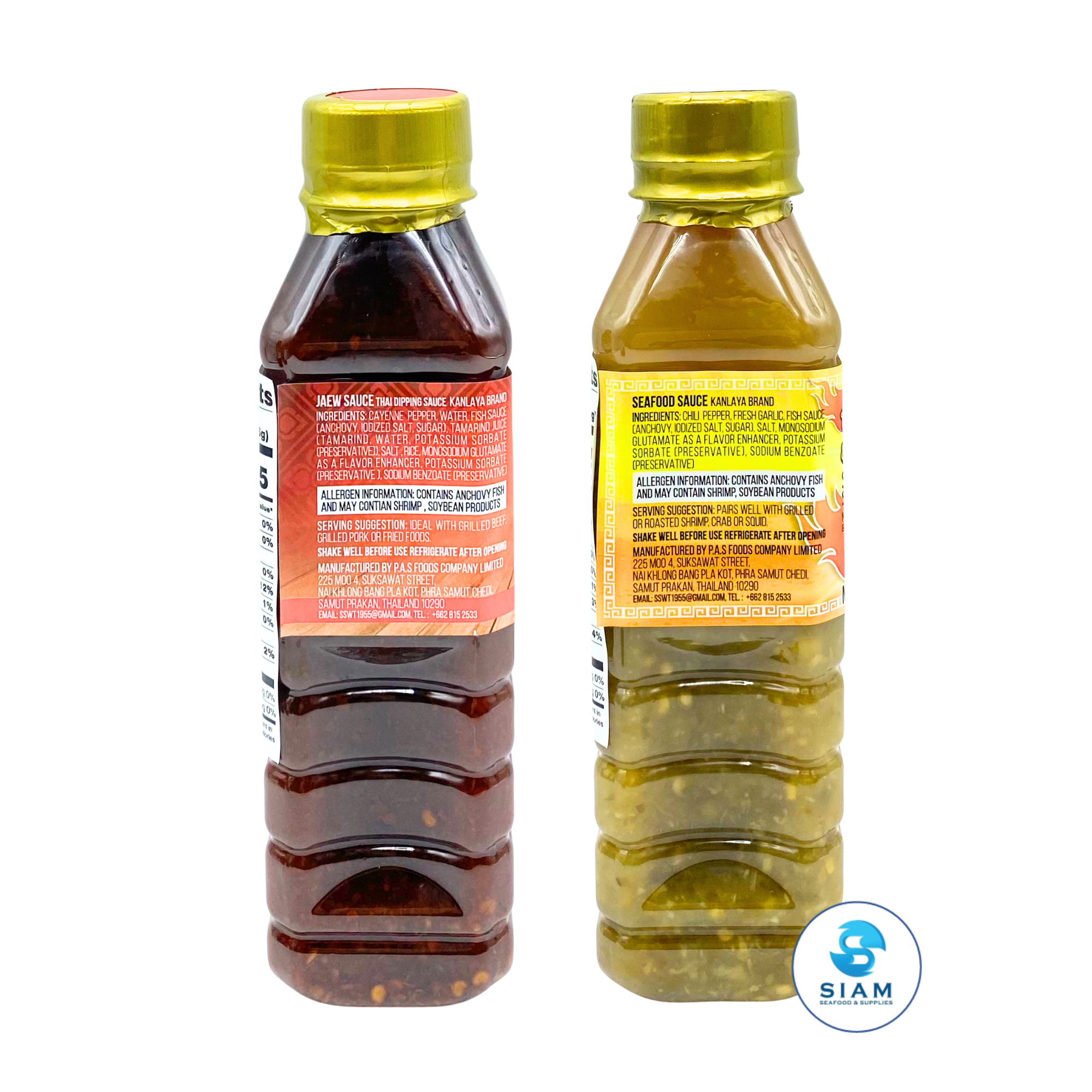 (2-Pack) Kanlaya Spicy Thai Drizzle Sauce - Jaew & Seafood Dipping Sauce (9.52 oz) น้ำจิ้มแจ่วและน้ำจิ้มซีฟู้ด ตรากัลยา