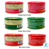 (6-Pack) MaeSri Classic Thai Restaurant Set A, 2 Red, 2 Green & 2 Panang Curry Pastes (4 oz) น้ำพริกแกง แม่ศรี ชุดยอดนิยม A