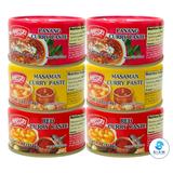 (6-Pack) MaeSri Classic Thai Restaurant Set B, 2 Red, 2 Massaman & 2 Panang Curry Pastes (4 oz) น้ำพริกแกง แม่ศรี ชุดยอดนิยม B