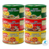 (6-Pack) MaeSri Classic Thai Restaurant Set C, 2 Green, 2 Red, 2 Massaman Curry Pastes (4 oz) น้ำพริกแกง แม่ศรี ชุดยอดนิยม C