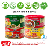 (6-Pack) MaeSri Deluxe Thai Combo Sampler Set, 100% Vegan, Green, Red, Panang, Masaman, Karee & Prik Khing Curry Pastes (4 oz) ชุดรวมน้ำพริกแกงแม่ศรีต้นตำรับ 6 รส